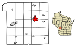 Monroe County Wisconsin Incorporated and Unincorporated areas Tomah Highlighted